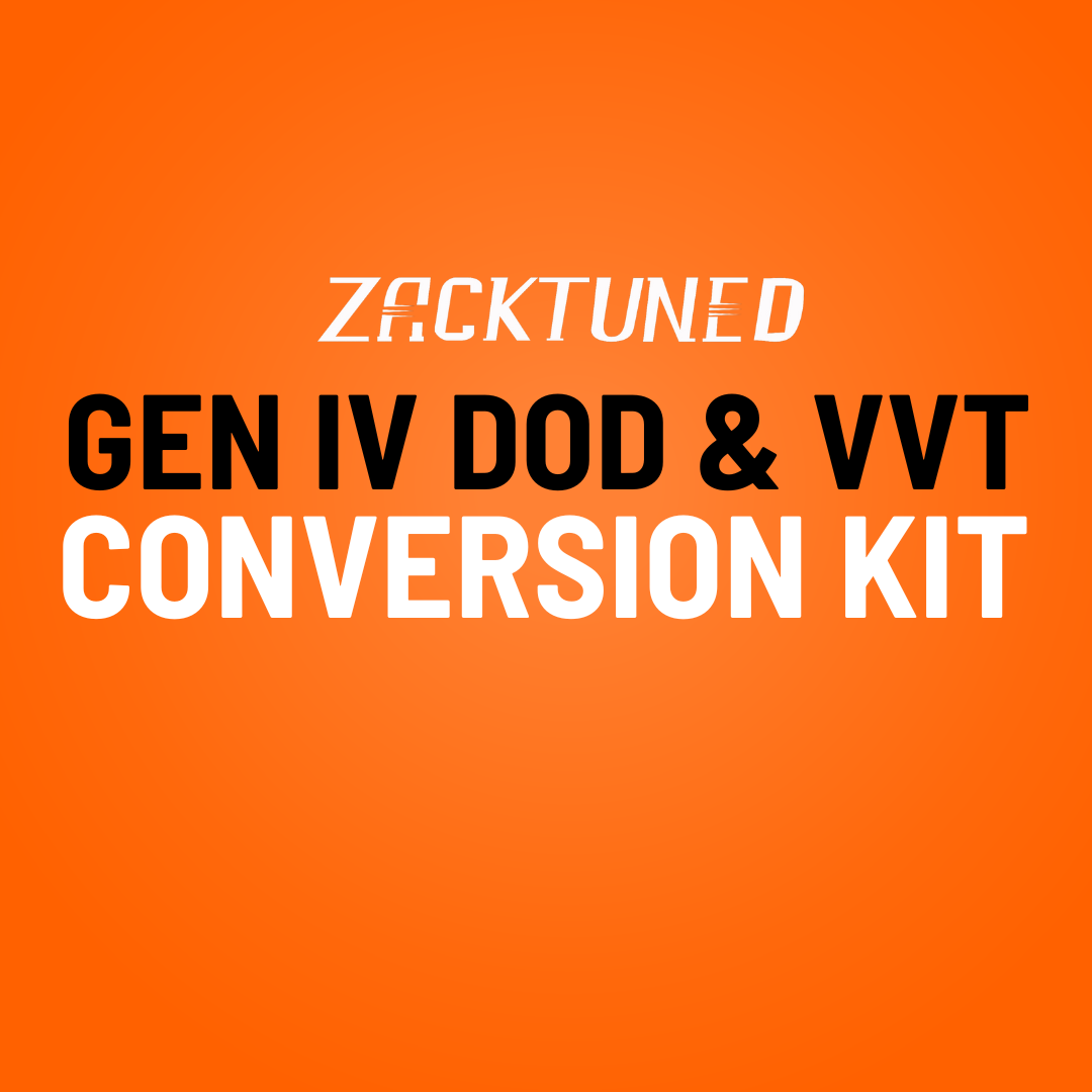 Complete set of the ZackTuned GEN IV DOD & VVT Conversion Kit for LS engines, including valley cover, gaskets, lifters, and conversion components.