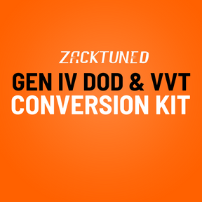 Complete set of the ZackTuned GEN IV DOD & VVT Conversion Kit for LS engines, including valley cover, gaskets, lifters, and conversion components.