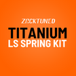 "ZackTuned Titanium LS Spring Kit with dual springs and titanium retainers for aftermarket camshaft installations in high-performance engines.